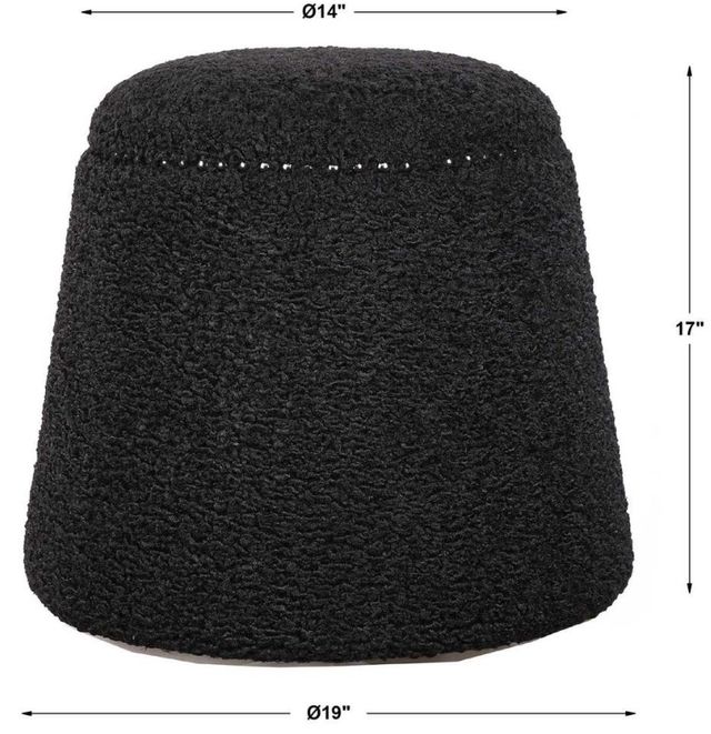Uttermost® Gumdrop Black Ottoman-2