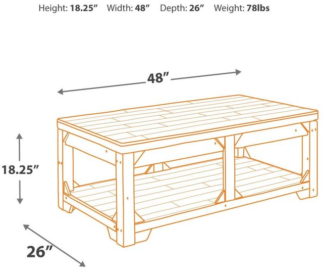 Signature Design by Ashley® Fregine Whitewash Lift Top Coffee Table-2