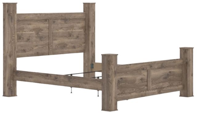 Signature Design by Ashley® Rusticott Brown King Poster Bed-4