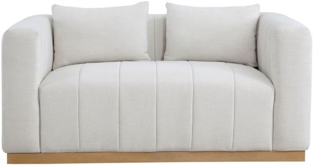 Meridian Furniture Lucia Cream Linen Textured Loveseat-1