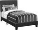 Monarch Specialties Inc. Black Upholstered Twin Panel Bed-0
