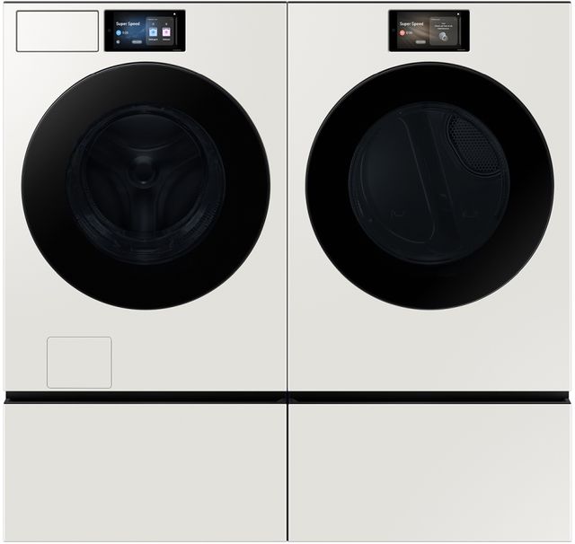 Samsung Bespoke AI 27" W x 15" H Ivory Laundry Pedestal with Storage Drawer-2