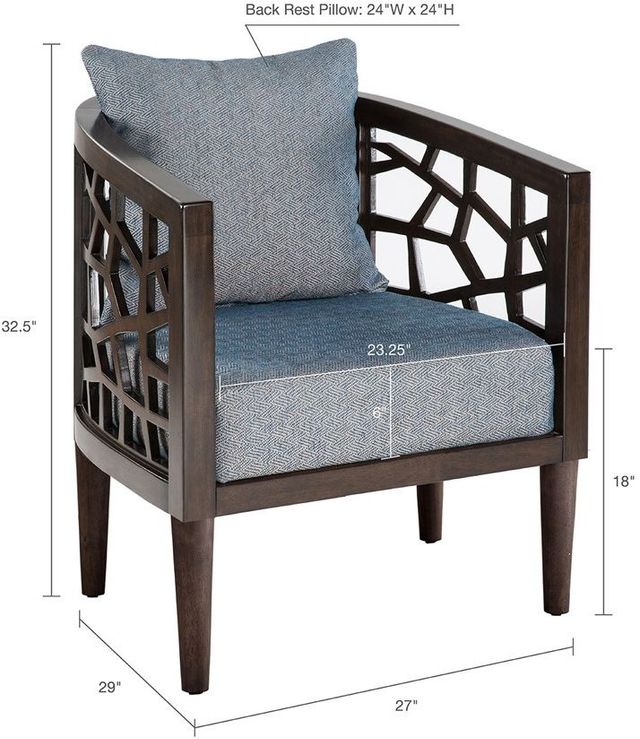 Olliix by INK+IVY Blue Crackle Accent Chair-2
