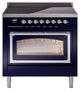 Ilve® Nostalgie II Noblesse 36'' Midnight Blue Pro Style Induction Range with Chrome Trim-0