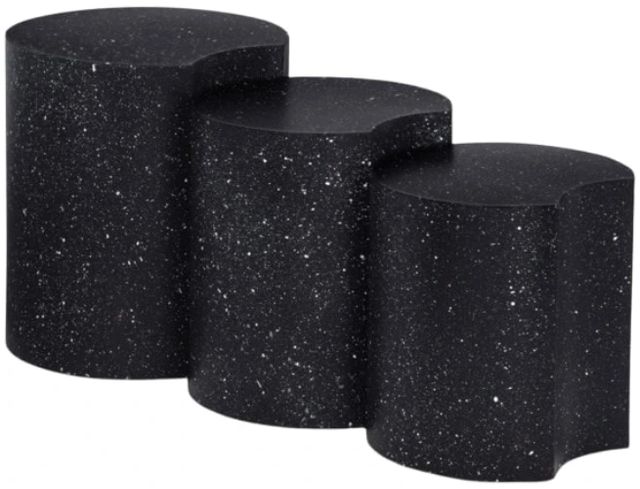 Meridian Furniture Dimple 3-Piece Black Modular Nesting End Table Set-0