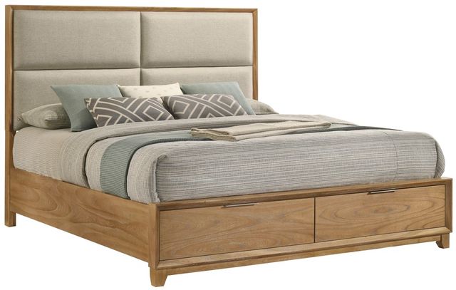 Crown Mark Florian Natural Queen Platform Storage Bed-0