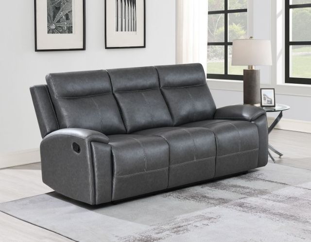 Steve Silver Co. Gaston Gray Manual Reclining Sofa with Drop-Down Console-2