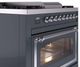 Ilve® Nostalgie II Noblesse 36'' Blue Gray Pro Style Dual Fuel Range with Chrome Trim-4