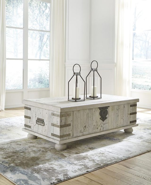 Signature Design by Ashley® Carynhurst Whitewash Gray Lift Top Coffee Table-2