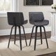 Armen Living Tyler Black Brushed/Gray Swivel Bar Stool-1