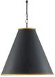 Currey & Company Pierrepont Antique Black/Contemporary Gold Leaf Large Pendant Lighting-1