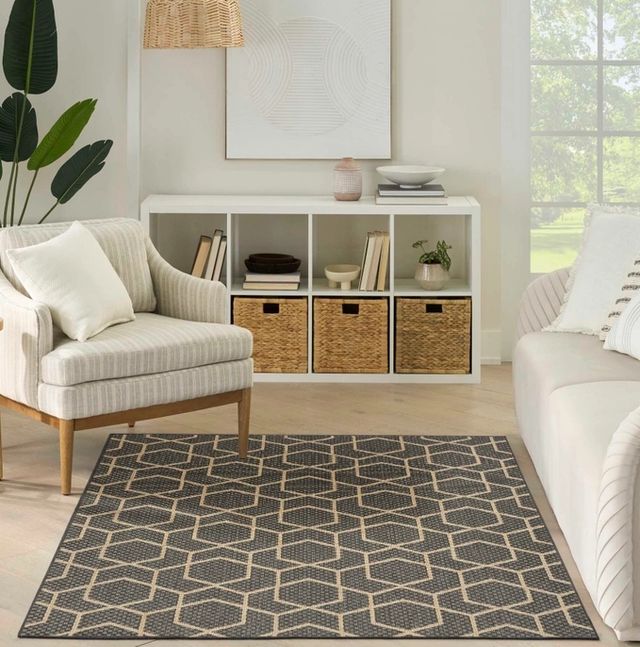 Nourison Home™ Horizon HOZ01 Charcoal 5'x7' Style 1 Area Rug-1