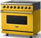 Viking® 5 Series 36" Daffodil Pro Style Induction Range with Brushed Brass Trim-2
