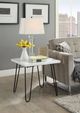 ACME Furniture Telestis White Marble Top End Table with Black Legs-1