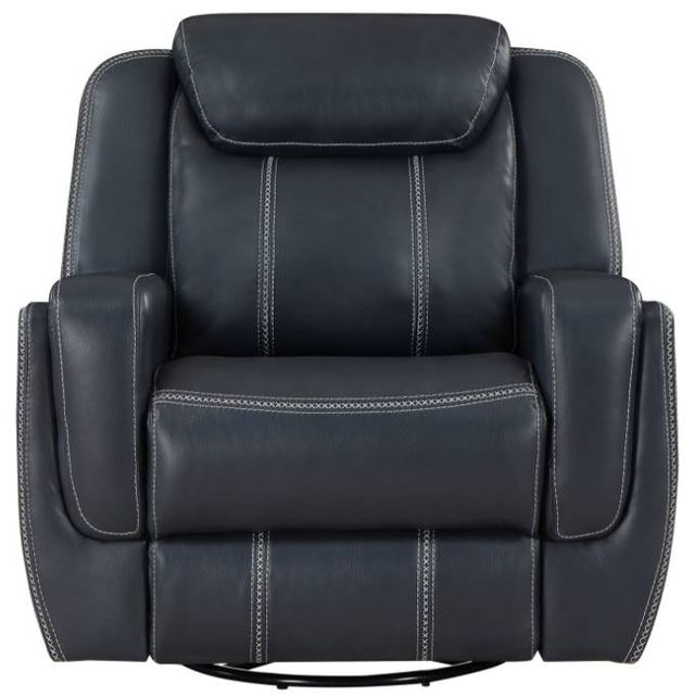 Homelegance® Littleton Blue Swivel Glider Manual Reclining Chair-2