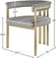 Meridian Furniture Marcello Gray/Brushed Brass Velvet Dining Chair-3