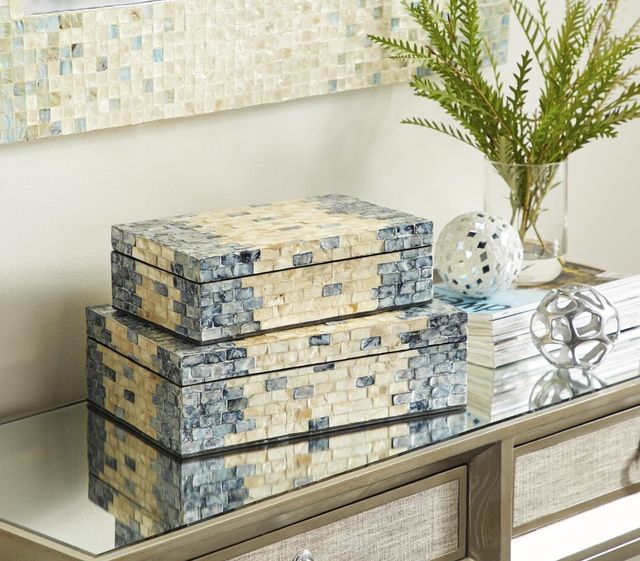 Deco Marche 2-Piece Blue Handmade Box Set-3