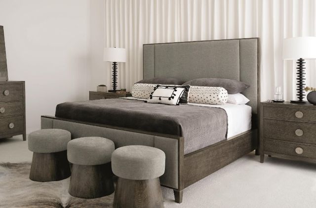 Bernhardt Linea Cerused Charcoal/Gray Queen Panel Bed-1