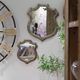 A & B Home Distressed Gold Wide Empire Crest Mirror-4