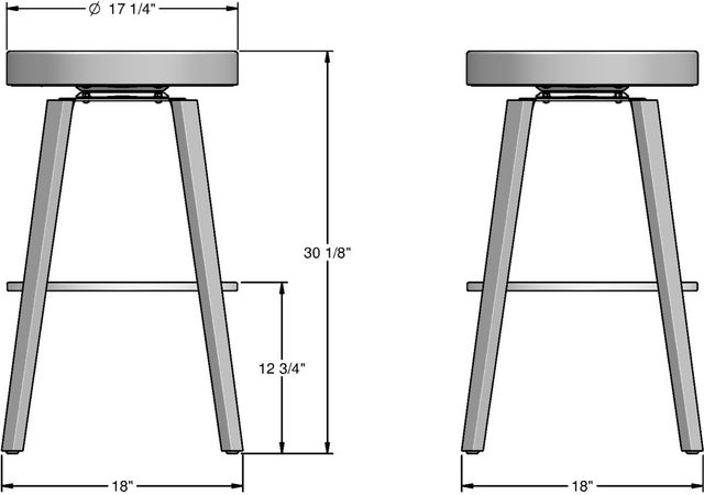 Amisco Customizable Walden Swivel Bar Stool with Upholstered Seat, Solid Wood Legs and Metal Footrest-1