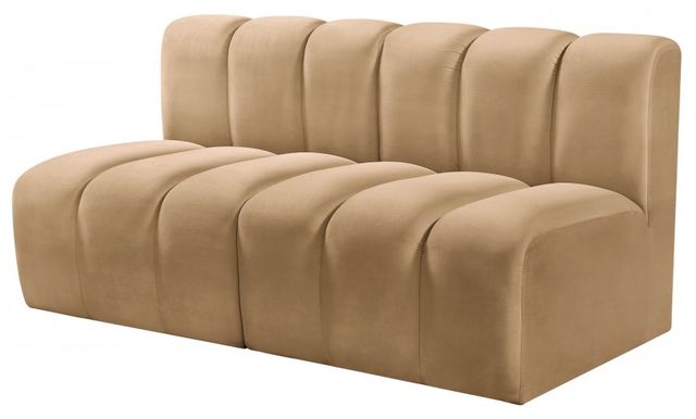 Meridian Furniture Arc 2-Piece Camel Velvet Sectional-2