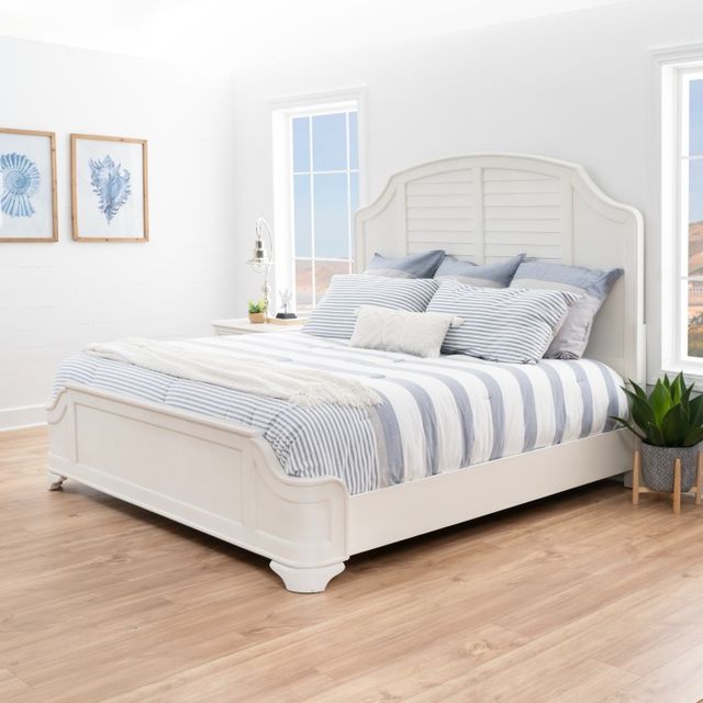 Powell® Naples Antique White Queen Panel Bed-1