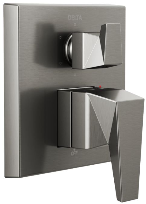 Delta Trillian® Monitor 14 Series Lumicoat® Black Stainless Two-Handle Valve Trim with 6-Setting Diverter-0