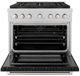 ZLINE Paramount 36" 5.2 Cu. Ft. Satin Stainless Steel Gas Range with 6 Burner DuoPro™ Cooktop and Convection Gas Oven with Black Matte Door-3
