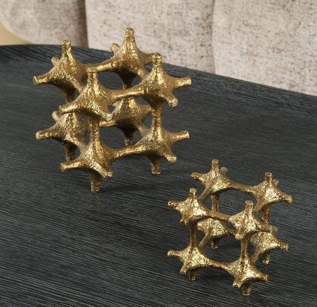 Uttermost® Gilded Connection 2-Piece Antique Brass Sculpture Set-3