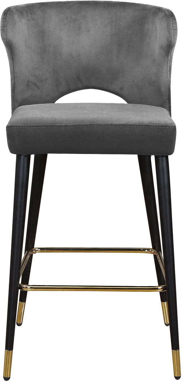 Meridian Furniture Kelly Gray Velvet Counter Stool-2