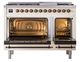 Ilve® Nostalgie II Noblesse 48'' Antique White Pro Style Dual Fuel Range with Burnished Trim-2