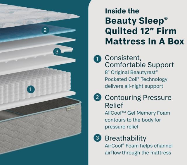 BeautySleep® Soothing Nights 12" Pocketed Coil Firm Tight Top Queen Mattress in a Box-1