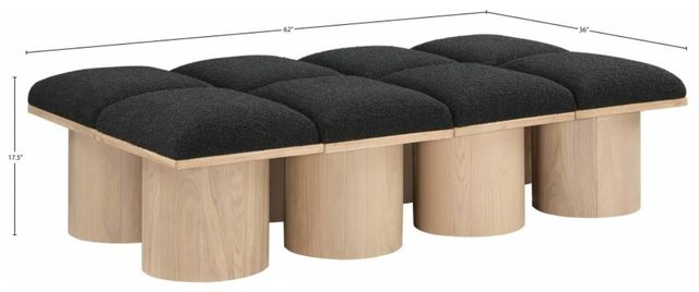 Meridian Furniture Pavilion 8-Piece Black/Natural 62" Modular Bench Set-2