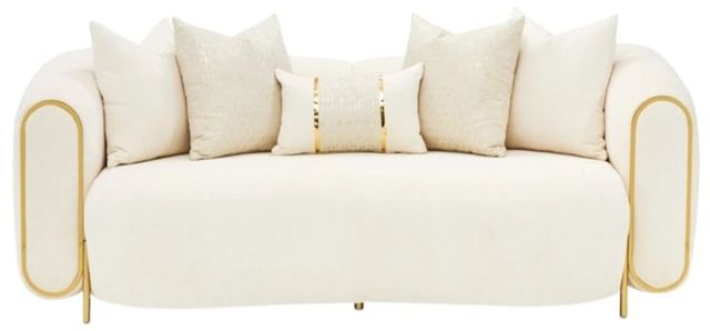 Michael Amini® Sassani Crepe/Gold Loveseat-2