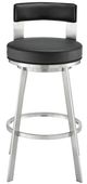 Armen Living Flynn Black/Brushed Stainless Steel 30'' Bar Stool-0