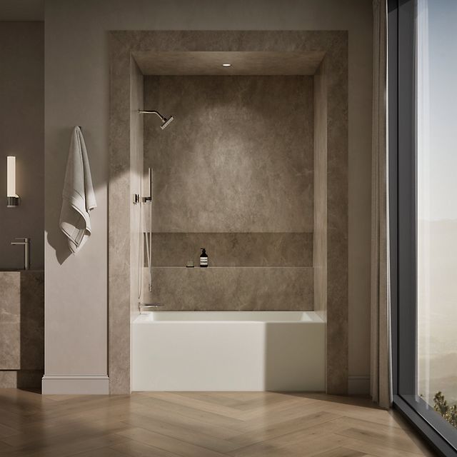 KOHLER® Underscore® Biscuit 60" x 30" Bath - Left Drain-3