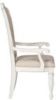 Liberty Furniture Magnolia Manor Antique White/Ivory Splat Back Upholstered Arm Chair-1