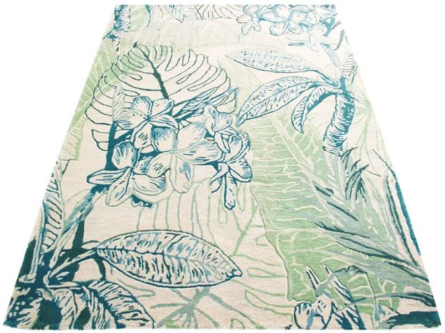 KAS Rugs Sparta Ivory/Green Foliage 5'x8' Area Rug-1