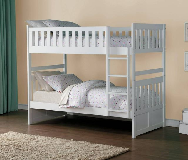 Homelegance® Galen White Twin/Twin Bunk Bed-1