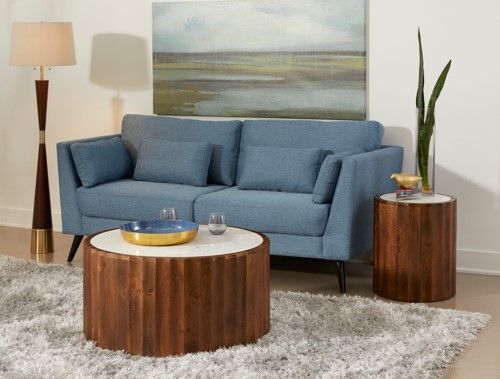 Coast2Coast Home™ Katina White Cocktail Table with Brown Base-1