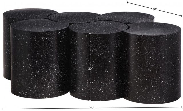 Meridian Furniture Dimple 6-Piece Black 20'' Modular Coffee End Table Set-2