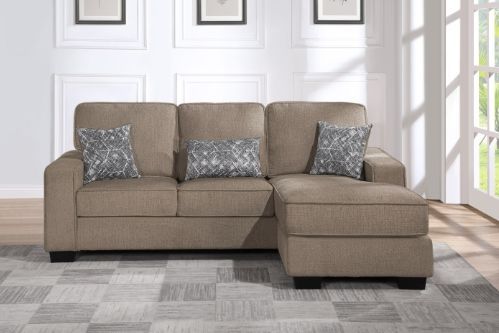 Milton Greens Stars 2-Piece Brown Plushy Cushioned Flared Square Arm Sectional-1