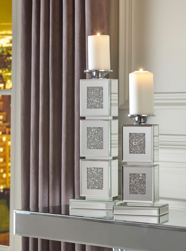 Signature Design by Ashley® Charline 2-Piece Mirror Candle Holder Set-3