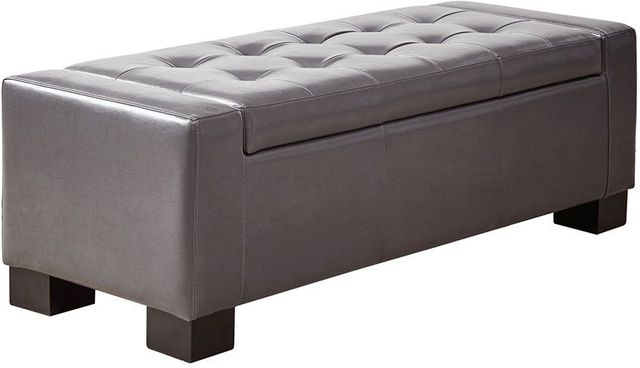 Olliix by Madison Park Brown Mirage Tufted Top Storage Bench-2