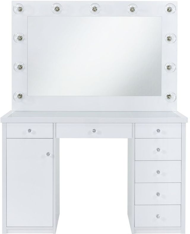 Elements International Amia White Complete Vanity with Lightbulbs-1
