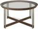 Magnussen Home® Elora Glass Top Round Walnut Cocktail Table-0