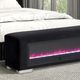 Furniture of America® Elnath Black Bench with Visual Crystal Fireplace-2
