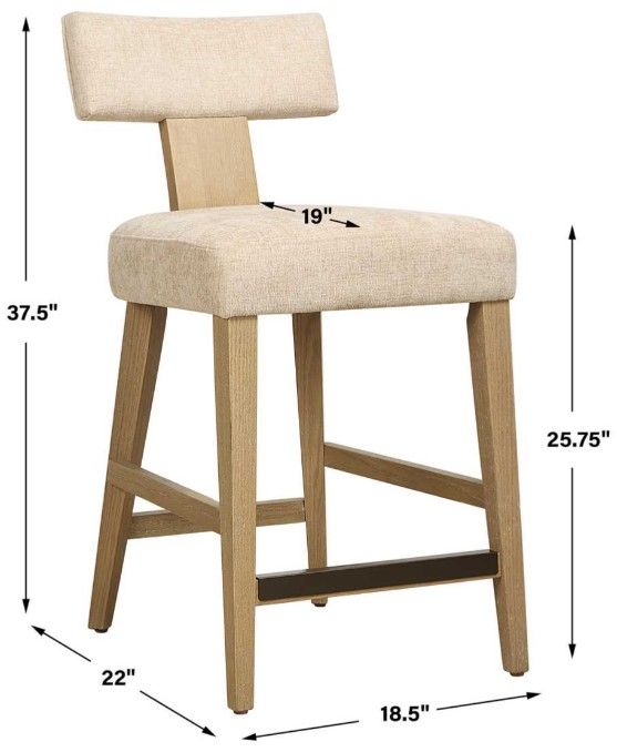 Uttermost® Elysian Natural/Sand Counter Stool-2