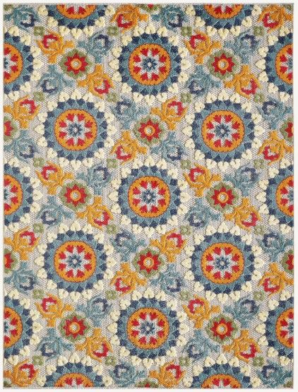 KAS Rugs Calla Ivory/Multi Manor 5'x7' Area Rug-0