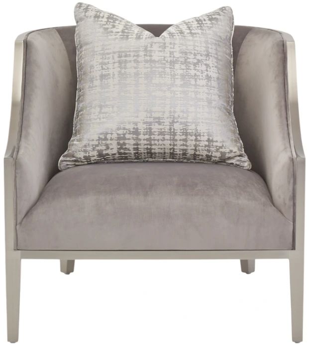 Michael Amini® Roxbury Park Gray/Stainless Steel Accent Chair-2